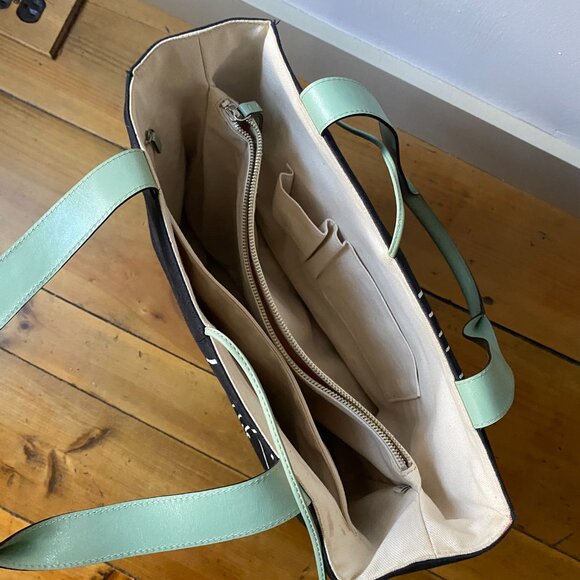 Vintage Kate Spade Canvas Tote with Leather Straps - Picture 6 of 9